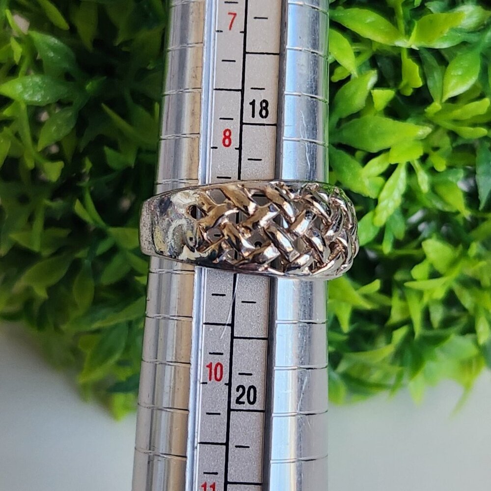 925 Sterling Silver Weaved Ring - image 4